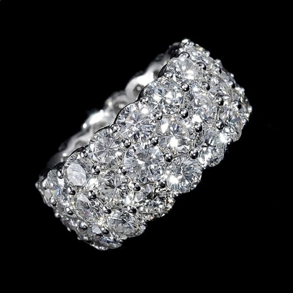 CZ Micro Pave Eternity Band - Picture 3 of 4